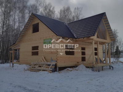 100. Строительство дома из профилированного бруса по проекту ДБ-93 в Тульской области, СНТ Лесная поляна